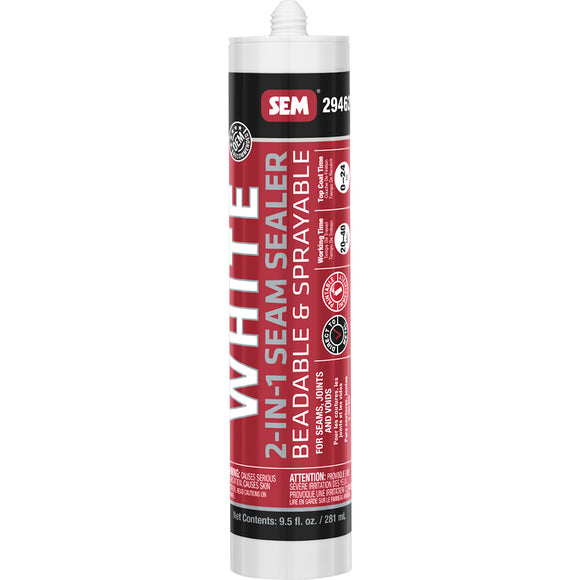 SEM 2-IN-1 Seam Sealer - 9.5oz Tube - White [29462]