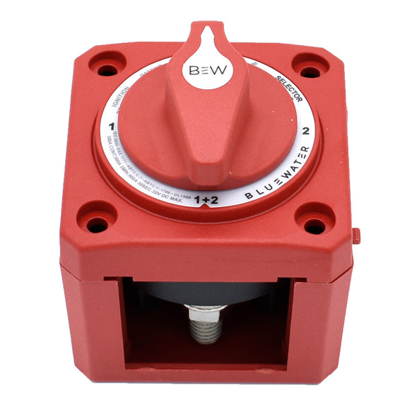 Bluewater Off/1/2/Both Battery Switch - Surface Mount - Red [9800-007-11]