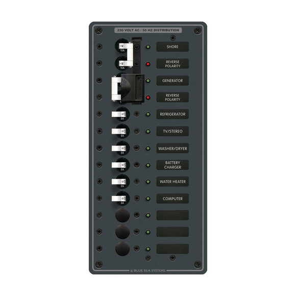 Blue Sea 3566 AC Toggle Source Selector (230V) - 2 Sources + 9 Positions [8566]