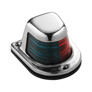Attwood 1-Mile Deck Mount, Bi-Color Red/Green Combo Sidelight - 12V - Stainless Steel Housing [66318-7]