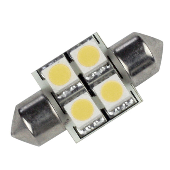 Lunasea Single-Sided 4 LED Festoon - 10-30VDC/0.7W/60 Lumens - Warm White [LLB-202W-21-00]