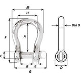 Wichard Captive Pin Bow Shackle - Diameter 5mm - 3/16" [1442W]