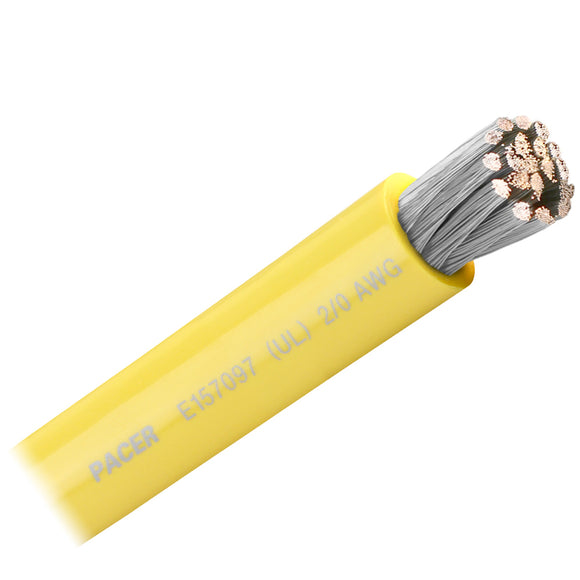 Pacer Yellow 2/0 AWG Battery Cable - Sold By The Foot [WUL2/0YL-FT]